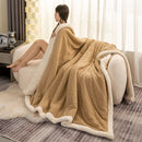 Axyaa Velvet Jacquard Double Layer Blanket Queen Size Warm Plush Bed Throw