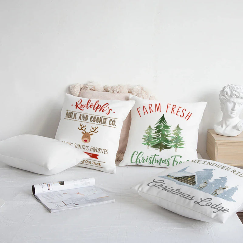 Axyaa Christmas Cushion Covers 45x45 - Modern Home Decor Pillowcases for Sofa, Couch, Bed