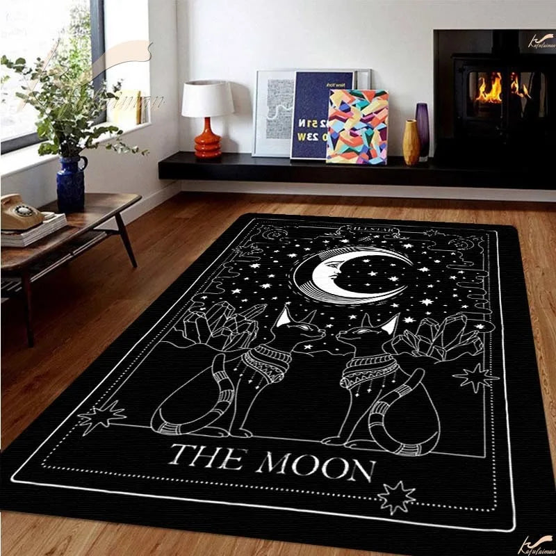 Axyaa Black Constellation Rug Set: Living Room, Bedroom, Bathroom Décor & Gift