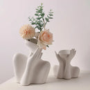 Axyaa Nordic Human Body Ceramic Vase for Stylish Home Decor & Flower Display