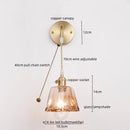 Axyaa Nordic Copper Glass LED Wall Light for Living Room, Bedroom, Bar - Modern Design