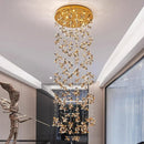 Axyaa Crystal Chandelier: Modern Luxury Stair & Living Room Lighting