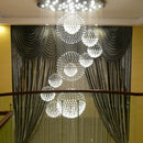 Axyaa Modern Crystal Chandelier: Large LED Pendant Light for Living Room Decor