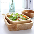 Axyaa Solid Wood Square Oak Salad Bowl - Modern Tableware for Fruit Desserts