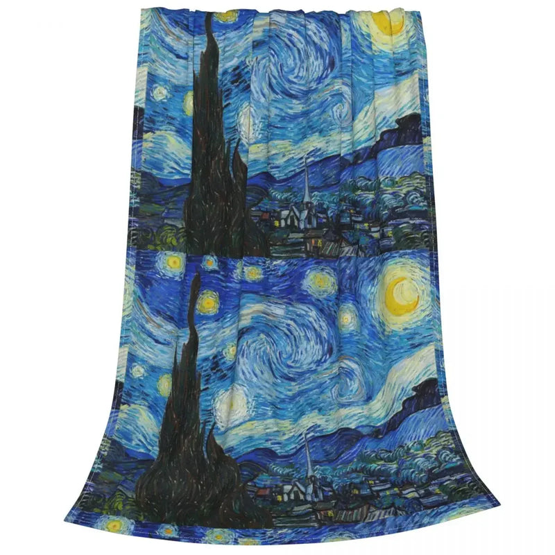 Axyaa Starry Night Flannel Galaxy Blanket - Lightweight Multi-function Sofa Throw