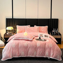 Axyaa High-End Jacquard Milk Fleece Winter 4-Piece Bed Set
