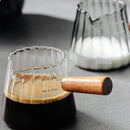 Axyaa Hexagon Glass Coffee Extraction Cup with Wood Handle and Insulation