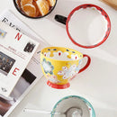 Hand-painted Ceramic Oatmeal Mug, Large Capacity Tea & Coffee Cup by Axyaa