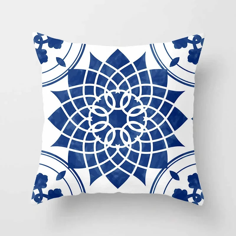 Axyaa Blue Mandala Pattern Pillow Case 45*45cm