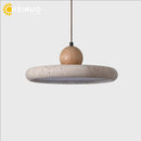 Axyaa Wabi-Sabi Travertine UFO Ceiling Light 30cm Round LED Pendant for Home Decor