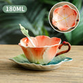 Axyaa Ceramic Coffee Cup Saucer Set, Flower Design, Exquisite Home Afternoon Tea Latte Mug