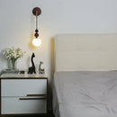 Axyaa Japanese Style Light Luxury Walnut Wall Lamp for Living Room Bedroom Hallway