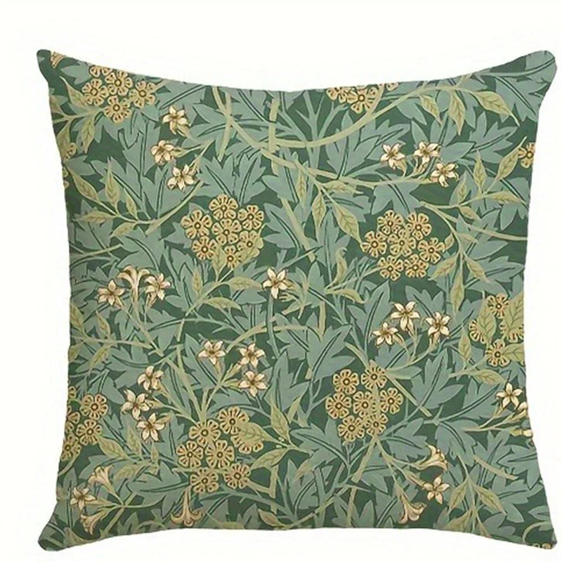 Axyaa Retro Plant Flower Pattern Pillowcase for Home Decor