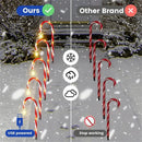 Axyaa Solar LED Candy Cane Lights - 8 Function, Waterproof for Courtyard, Outdoor Parties