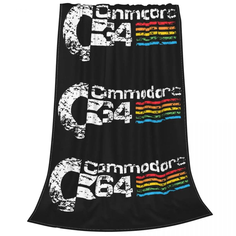Axyaa Retro C64 Fleece Throw Blankets for Home Bedroom Geeks Nerd Lightweight Bedding