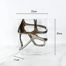 Axyaa Gold Edge Geometric Glass Vase: Elegant Terrarium for Home Decor and Flower Arrangements