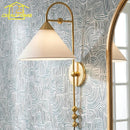 Axyaa Gold Lustre LED Wall Lamp: Modern Luxury Retro Design for Living Room & Study