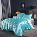 Axyaa Silk-Like Satin Hotel Duvet Cover Set - Queen Size Luxe Comforter Bedding