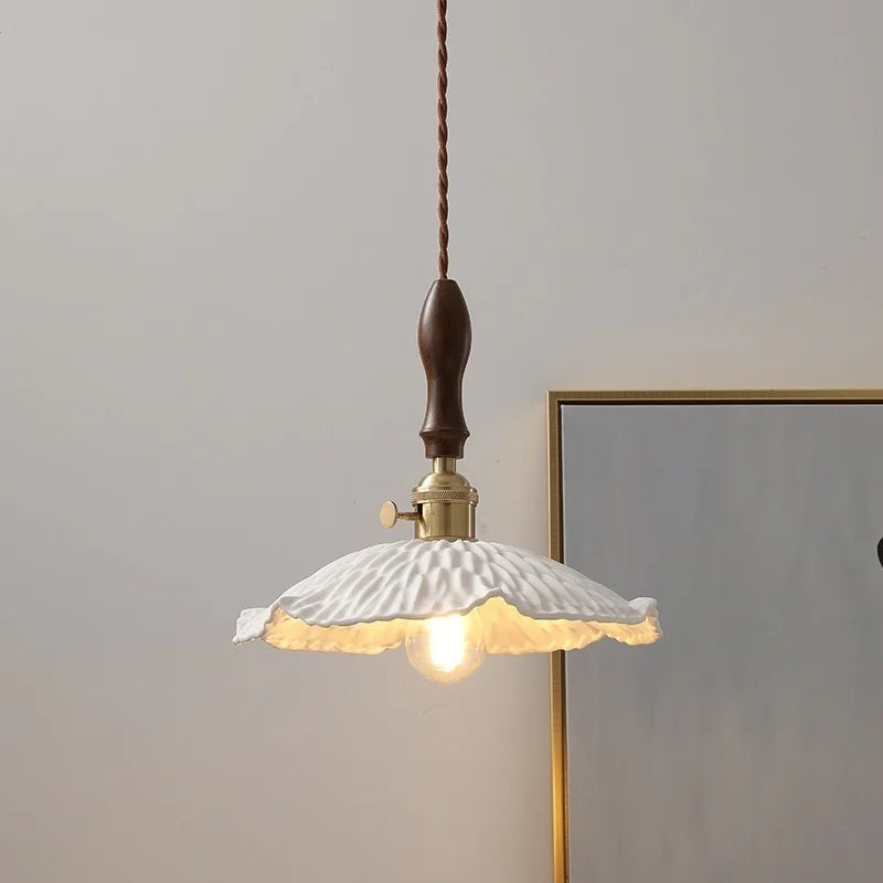 Axyaa Nordic LED Pendant Lamp Ceramic Copper Hanging Light Fixtures