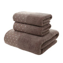 Axyaa 3-Piece Waffle Towel Set: 1 Bath, 2 Hand Towels - Cream