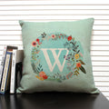 Axyaa 26 Letter Design Linen Sofa Cushion Cover 45x45cm Pillow Case for Bedroom & Living Room