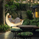 Axyaa Luminous Moon Lounge Chair & Floor Lamp Set for Outdoor Terrace & Courtyard