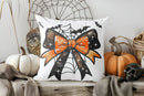 Axyaa Halloween Bow Bat Web Pillow Cover for Sofa Bedroom Car