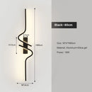 Axyaa LED Wall Lights 60/80/100cm Black Wall Sconce for Bathroom & Interior Lighting
