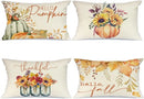 Axyaa Autumn Pumpkin Maple Leaf Lumbar Pillowcase 30x50cm