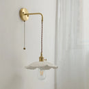 Axyaa Copper Ceramic LED Wall Light with Pull Chain Switch