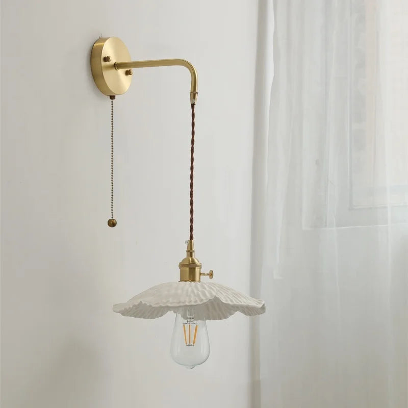 Axyaa Ceramic Copper LED Wall Lamp Sconce - Nordic Stair Light Fixture