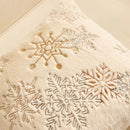 Axyaa Christmas Embroidered Beige Pillowcase 45x45cm Plush Winter Sofa Decor