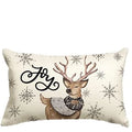 Axyaa Christmas Snowman Reindeer Pillow Case - Winter Holiday Striped Cushion Cover