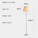 Axyaa European Style Iron Floor Lamp with Linen Lampshade for Living Room & Bedroom