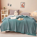 Axyaa Nordic Flower Print Plush Flannel Blanket, Soft Throw for Sofa Couch Bed