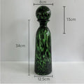 Axyaa Leopard Texture Glass Vase Modern Floral Arrangement Room Decor