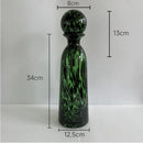 Axyaa Leopard Texture Glass Vase Modern Floral Arrangement Room Decor