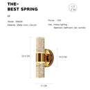 Axyaa Modern Golden Wood Glass Wall Sconce with Double G4 Bulbs