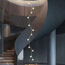 Axyaa Glass Ball Chandelier for Villa, Hotel, and Duplex Apartment Staircase Décor