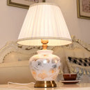 Axyaa Modern White Ceramics LED Table Lamp for Home Decor in Living Room