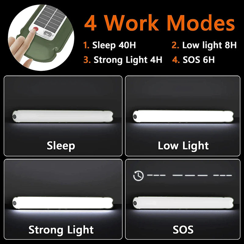 Axyaa Solar LED Camping Tent Lamp: Waterproof Folding USB Charge Outdoor Light