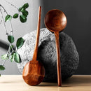 Axyaa Wooden Ramen Spoon with Long Handle, Japanese Style, Creative Turtle Shell Design