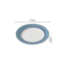 Axyaa Blue Ceramic Steak Dessert Pasta Plate Set - Molecular Cuisine Tableware