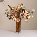Axyaa Amber Glass Vase for Artificial Flowers Table Decoration