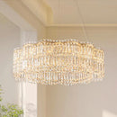 Axyaa Crystal Chandelier Stair Pendant Lamp Living Room Lighting
