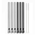 Axyaa Stainless Steel Bubble Tea Straw Set with Spoon Shaped Straw