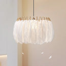 Axyaa Nordic Ostrich Feather Ceiling Light Chandelier for Dining & Bedroom