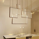 Axyaa LED Rectangle Pendant Chandelier for Living Dining Room, Stair Loft Lighting