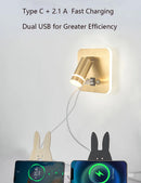 Axyaa Led Wall Sconce Lamp Touch Switch USB Tri-color Diammable Lights