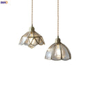 Axyaa Nordic Copper Pendant Light Clear Glass Vintage American Style Lamp